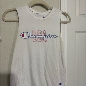 Champion White USA Muscle Tee